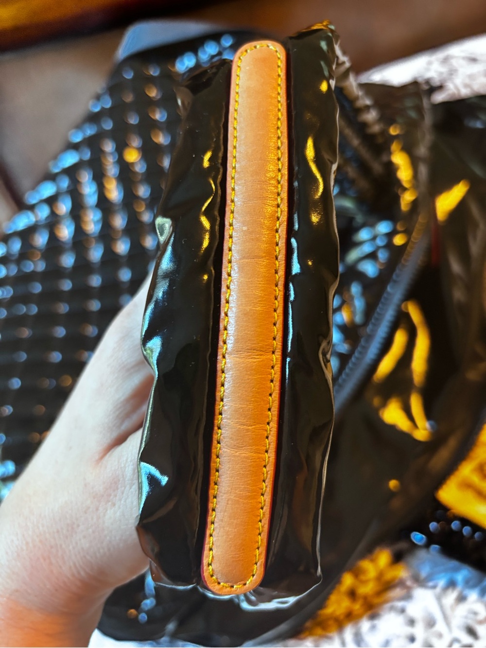 MZ Wallace Quilted Lacquer Tote in Black - Picture 11 of 12